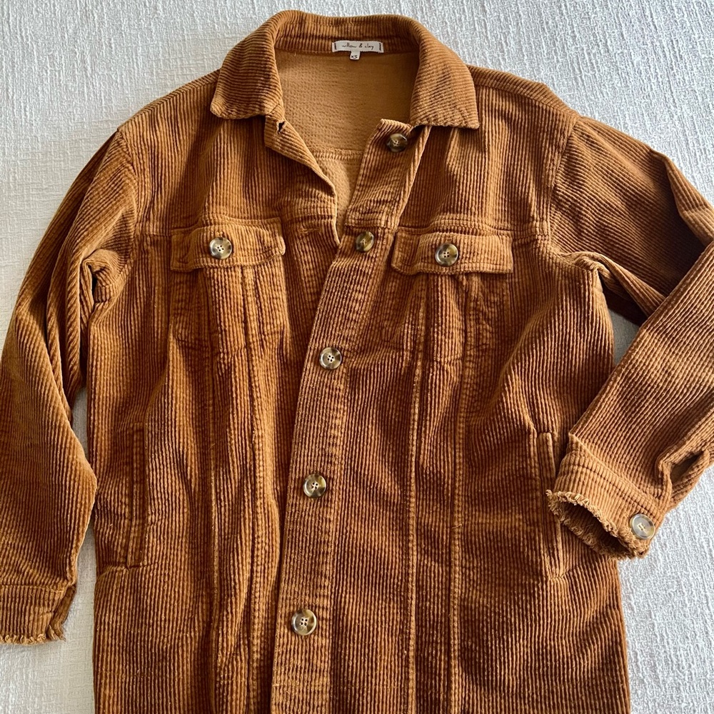 Willow & Clay Button Front Corduroy Coat